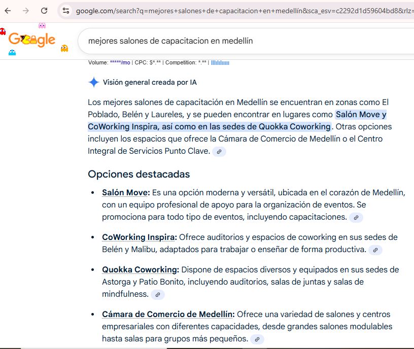 mejores salones de capacitacion en Medellín